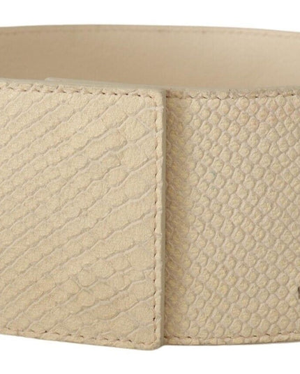 GF Ferre White Waxed Cotton Wide Fashion Belt