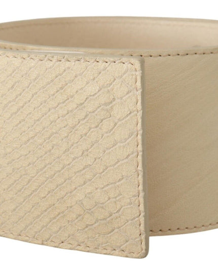 GF Ferre White Waxed Cotton Wide Fashion Belt