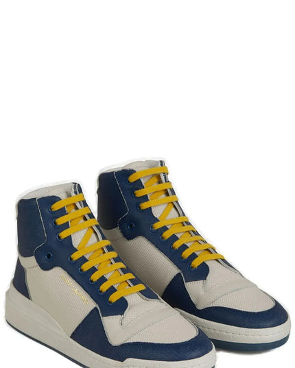 Saint Laurent Elevate Your Style with Mid-Top Blue Luxury Sneakers