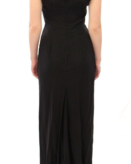 Dolce & Gabbana Black Silk Shortsleeve Gown Maxi IT Dress