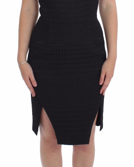 DAIZY SHELY Black Sheath Party Evening Knee Length Dress