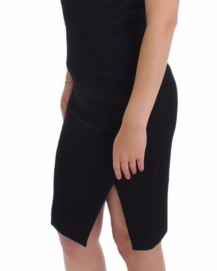 DAIZY SHELY Black Sheath Party Evening Knee Length Dress