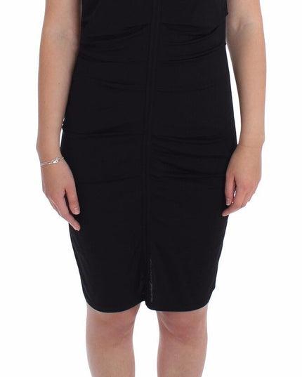 Roccobarocco Black Stretch Wiggle Pencil Sheath Bodycon Dress