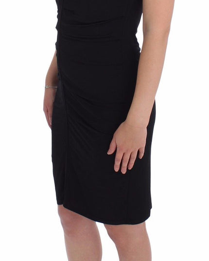 Roccobarocco Black Stretch Wiggle Pencil Sheath Bodycon Dress