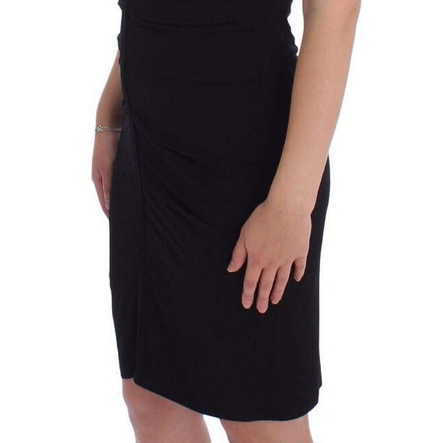 Roccobarocco Black Stretch Wiggle Pencil Sheath Bodycon Dress