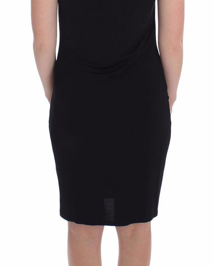 Roccobarocco Black Stretch Wiggle Pencil Sheath Bodycon Dress