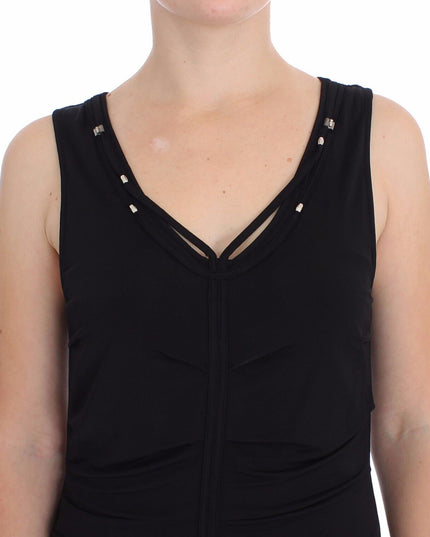 Roccobarocco Black Stretch Wiggle Pencil Sheath Bodycon Dress