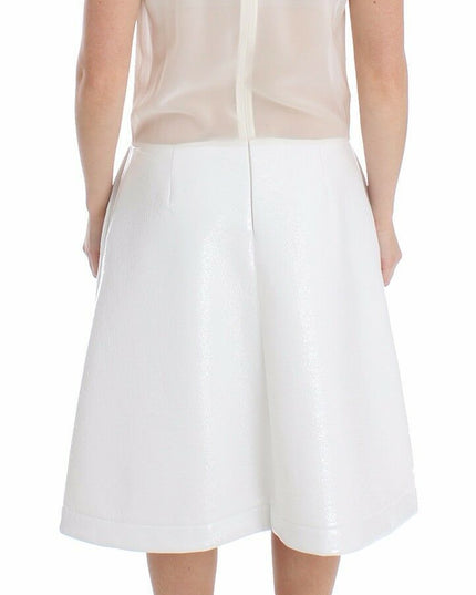 Koonhor White Pleated Bottom Tank Sheath Transparent Dress