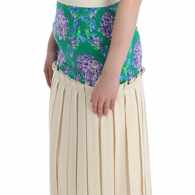 Caterina Gatta Multicolor Dress Gown Floral Sleeveless Gown