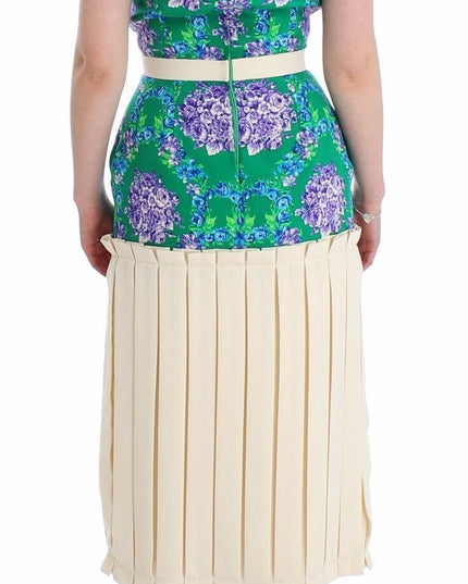 Caterina Gatta Multicolor Dress Gown Floral Sleeveless Gown