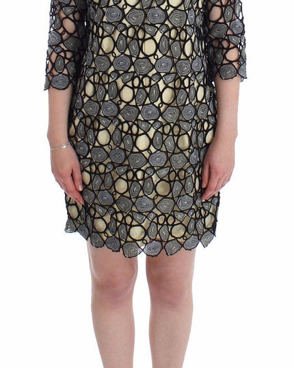 Lanre Da Silva Ajayi Black Cream Sheath Dress Shift Mini Dress