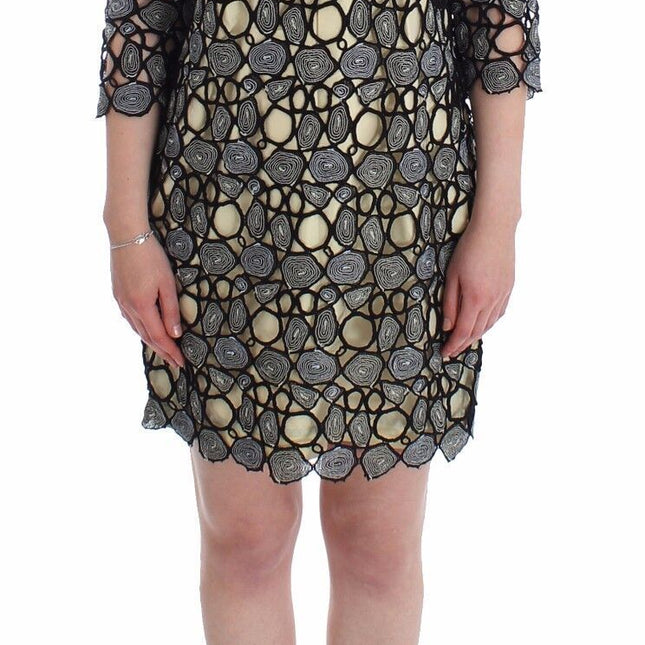 Lanre Da Silva Ajayi Black Cream Sheath Dress Shift Mini Dress