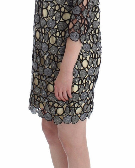 Lanre Da Silva Ajayi Black Cream Sheath Dress Shift Mini Dress