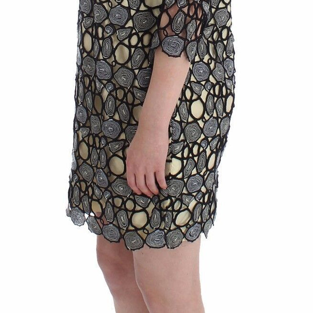 Lanre Da Silva Ajayi Black Cream Sheath Dress Shift Mini Dress