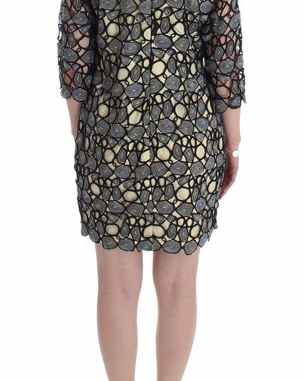 Lanre Da Silva Ajayi Black Cream Sheath Dress Shift Mini Dress