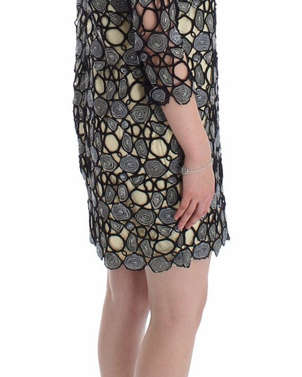 Lanre Da Silva Ajayi Black Cream Sheath Dress Shift Mini Dress