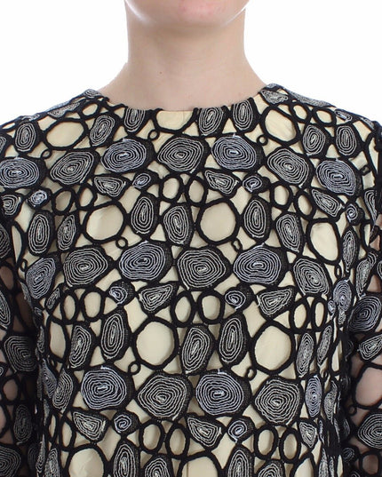 Lanre Da Silva Ajayi Black Cream Sheath Dress Shift Mini Dress