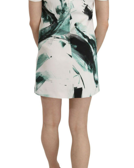 Dolce & Gabbana White Black Blue Shift Short Mini Dress