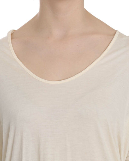 Costume National Cream Round Neck Knee Length Dress