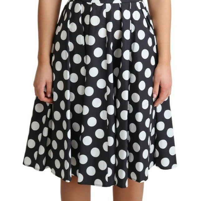 Dolce & Gabbana Black Polka Dotted Cotton A-Line Dress