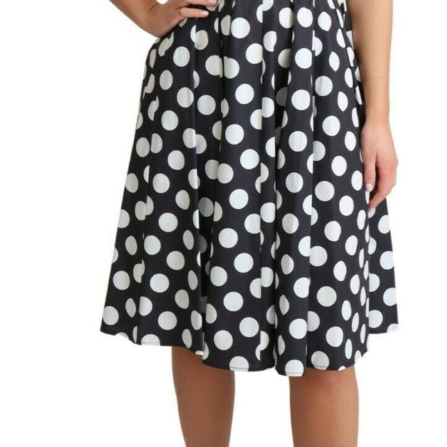 Dolce & Gabbana Black Polka Dotted Cotton A-Line Dress