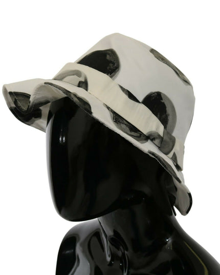 Dolce & Gabbana White Cotton Big Polka Dot Pattern Bucket Hat