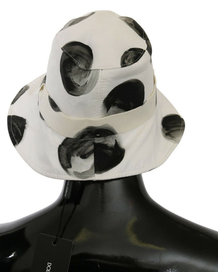 Dolce & Gabbana White Cotton Big Polka Dot Pattern Bucket Hat