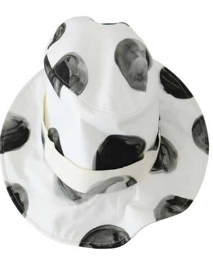 Dolce & Gabbana White Cotton Big Polka Dot Pattern Bucket Hat