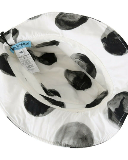 Dolce & Gabbana White Cotton Big Polka Dot Pattern Bucket Hat