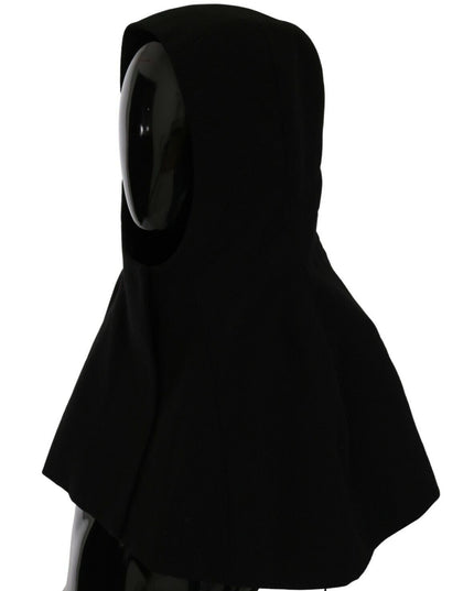 Dolce & Gabbana Black Wool Whole Head Hooded Scarf Hat