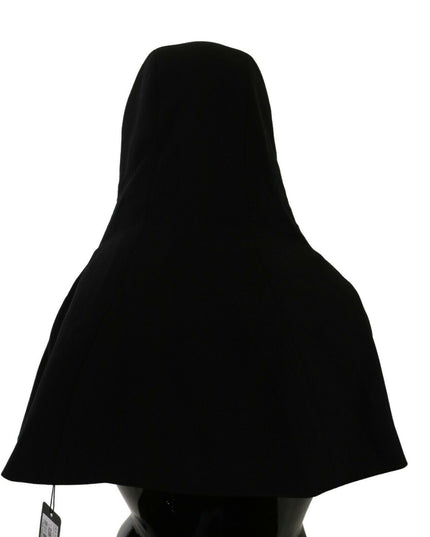 Dolce & Gabbana Black Wool Whole Head Hooded Scarf Hat
