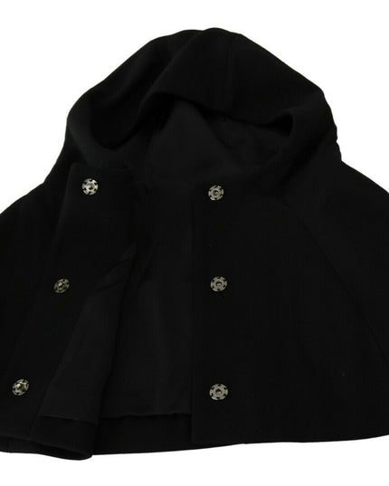 Dolce & Gabbana Black Wool Whole Head Hooded Scarf Hat
