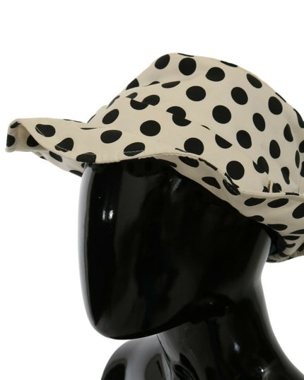 Dolce & Gabbana White 100% Cotton Polka Dot Design Trilby Hat