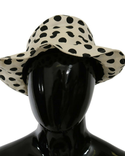 Dolce & Gabbana White 100% Cotton Polka Dot Design Trilby Hat