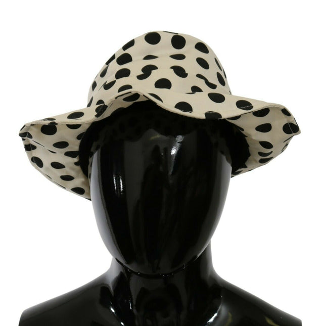 Dolce & Gabbana White 100% Cotton Polka Dot Design Trilby Hat
