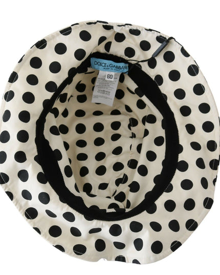 Dolce & Gabbana White 100% Cotton Polka Dot Design Trilby Hat