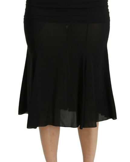 Dolce & Gabbana Black Mermaid High Waist Midi Silk Skirt