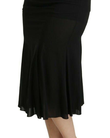 Dolce & Gabbana Black Mermaid High Waist Midi Silk Skirt