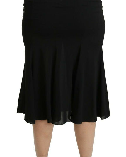 Dolce & Gabbana Black Mermaid High Waist Midi Silk Skirt