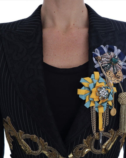 Dolce & Gabbana Black Crystal Fairy Tale Blazer Jacket