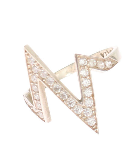 Nialaya Silver Authentic Womens Clear Ring