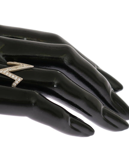 Nialaya Silver Authentic Womens Clear Ring