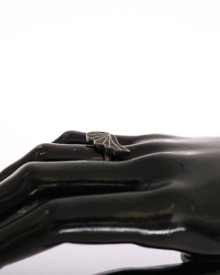 Nialaya Silver Womens Black CZ Rhodium 925 Ring