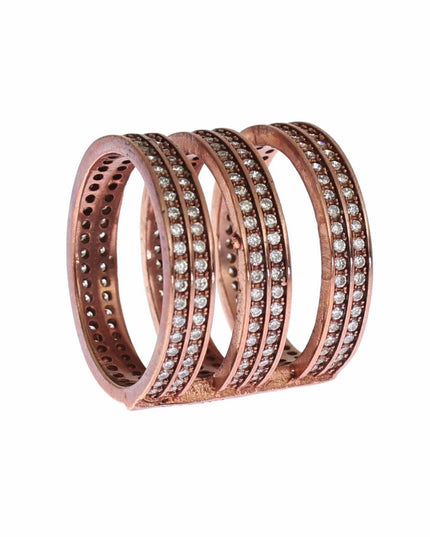 Nialaya Gold 925 Silver Clear CZ Pink Ring