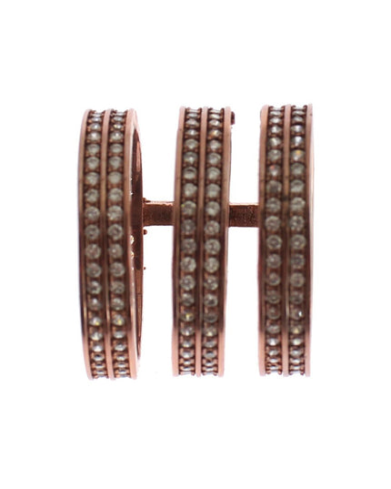 Nialaya Gold 925 Silver Clear CZ Pink Ring