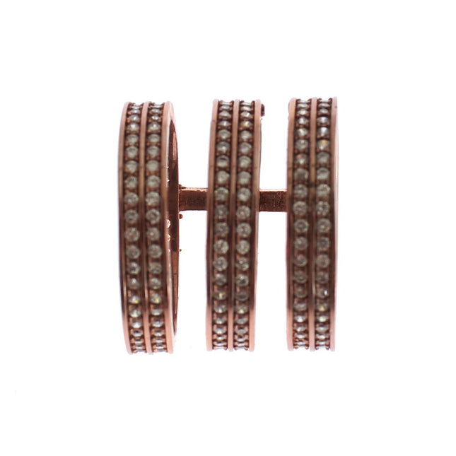 Nialaya Gold 925 Silver Clear CZ Pink Ring