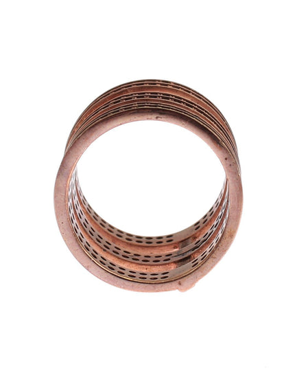 Nialaya Gold 925 Silver Clear CZ Pink Ring