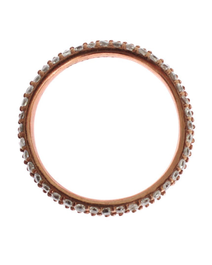 Nialaya Pink Gold 925 Silver Clear CZ Ring