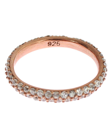 Nialaya Pink Gold 925 Silver Clear CZ Ring