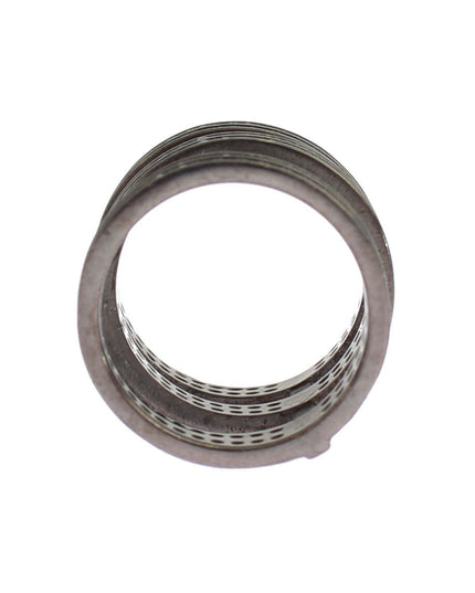 Nialaya Black CZ Rhodium 925 Silver Ring